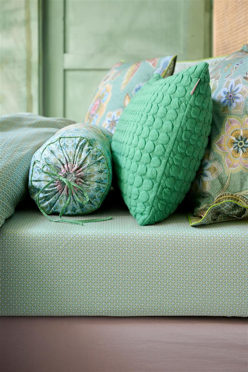 Pip Studio hoeslaken Cross Stitch - 180x200 cm - licht groen - vtwonen shop