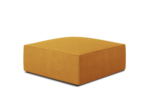 Micadoni Poef Ruby structurele stof, geel - 93x93x40cm