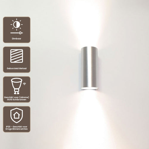 Artdelight Wandlamp Roulo 2 - Aluminium