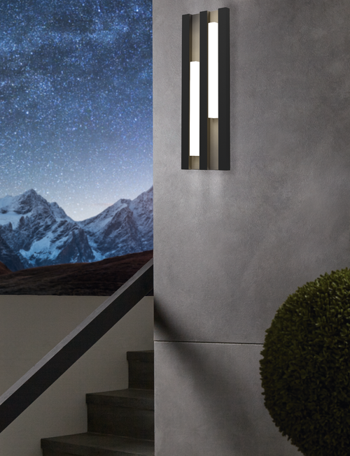 EGLO wandlamp buiten Fandina - led - 41,5 cm - zwart/wit
