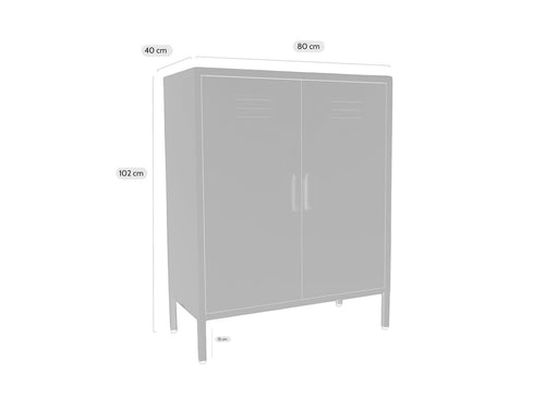 MaximaVida metalen lockerkast Finn 80 x 40 x 102 cm zacht oranje - 2 schappen