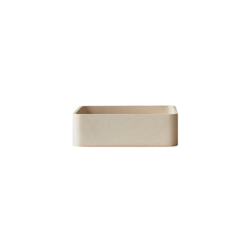 Tikamoon Vierkante waskom in crème terrazzo b. 39 cm - Beige