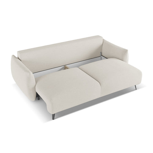 LaMiaSofa 3-zits slaapbank Genova - chenille stof - zilver - 230x105x86