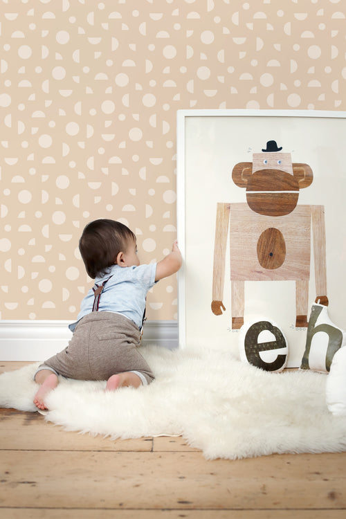 ESTAhome behang grafisch motief donker beige - 50 x 900 cm - 139750 - vtwonen shop