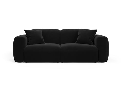 Cosmopolitan Design Modulaire bank Strino 3-zits, flueel zwart - 98x220x78cm