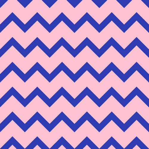 ESTAhome behang zigzag motief blauw en roze - 50 x 900 cm - 131485