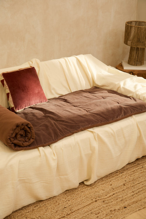 Calma House Topper Velour - Bruin - 70x220x3