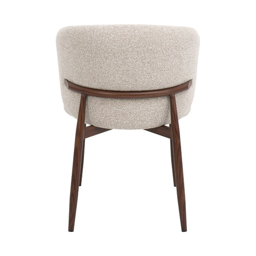 DÉJA Living Eetkamerstoel Varde - Stof - Beige/Walnoot - Set van 2