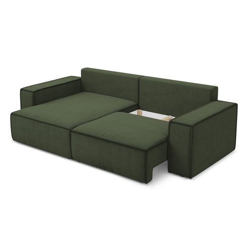 LaMiaSofa hoekbank links Livorno - textuurstof - olijf - 257x148x82