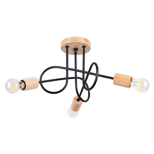 Sollux Lighting Kroonluchter EMBER 3 zwart - 14x56x26cm