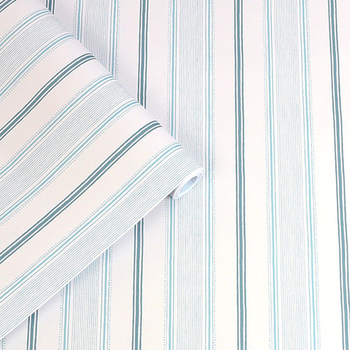 Laura Ashley vliesbehang Heacham Stripe Seaspray - blauw - 10mx52cm - vtwonen shop