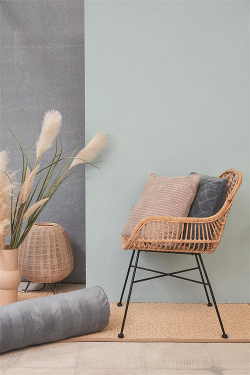 KAAT Amsterdam decoratiekussen Softy Stripe - 22x70 cm - blauw grijs - vtwonen shop