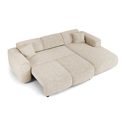 Sia Home - Hoekbanken YUMA - Fluweel met structuur - Beige - 283cm - vtwonen shop