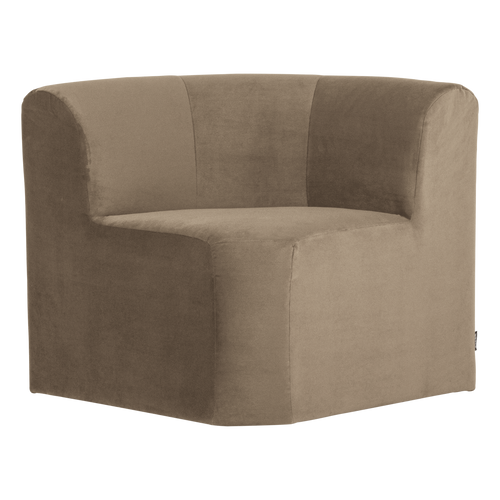 WOOOD eetbank hoek rugleuning Mojo Base - Velvet - Khaki - 83x80x80
