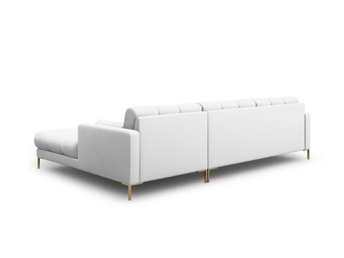 Cosmopolitan Design rechter hoekbank Bali 5-zits, structurele stof, lichtgrijs - 185x293x75cm
