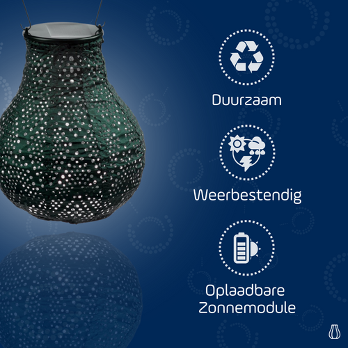 Lumiz solar lampion - ikat bulb - 16 cm - groen - vtwonen shop