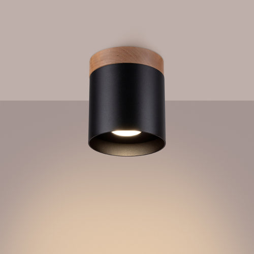 Sollux Lighting Plafondlamp RIF zwart - 12x12x14cm