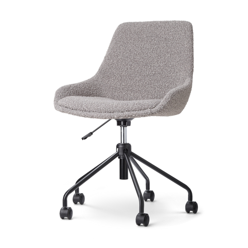 Nolon Nout-Isa Bureaustoel Bouclé Taupe - Stof - Zwart Onderstel