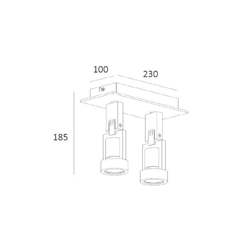 Artdelight Plafondlamp Tech 2L - Wit