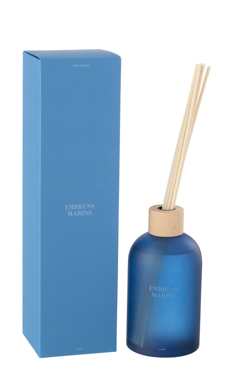 J-Line geurolie + stokjes Accords Essentiels - Embruns Marins - blauw - 550 ml - vtwonen shop