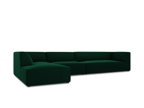 Micadoni linker hoekbank Ruby 5-zits, flueel, flessengroen - 180x366x69cm
