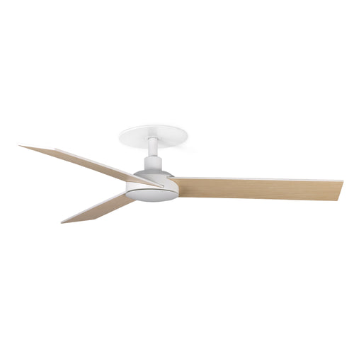 Faro Rudder Rudder inbouw plafondventilator 106 cm, mat wit, essenhouten bladen, 3 omkeerbare bladen
