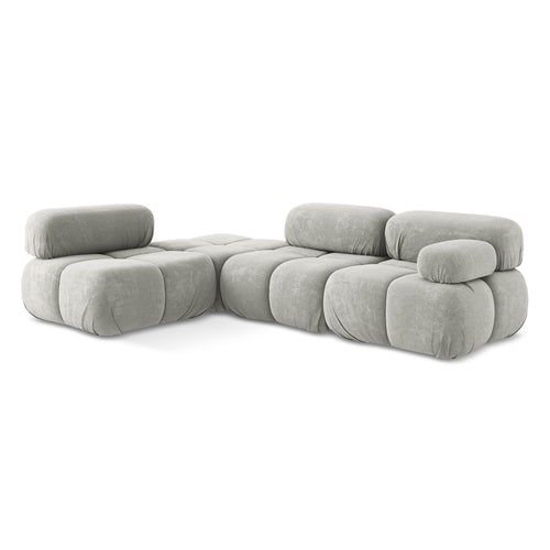 LaMiaSofa hoekbank links Sanremo - chenille stof - lichtgrijs - 285x190x70