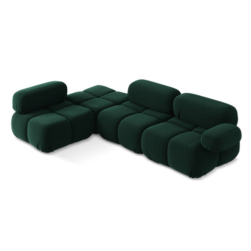 LaMiaSofa hoekbank links Sanremo - velours - flessengroen - 285x190x70