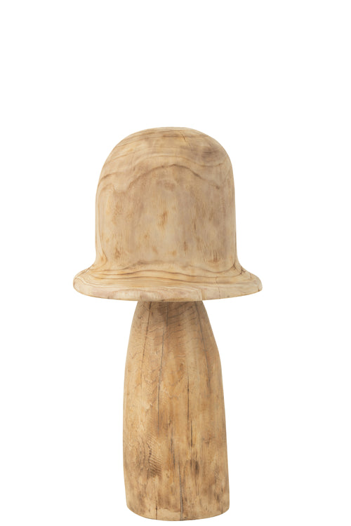 J-Line decoratie Paddenstoel Stolp - hout - naturel - large