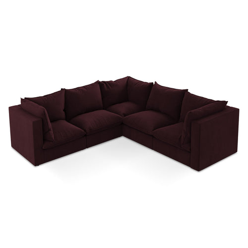 LaMiaSofa Modulaire hoekbank Ravenna - textuurstof - bordeaux - 255x255x77