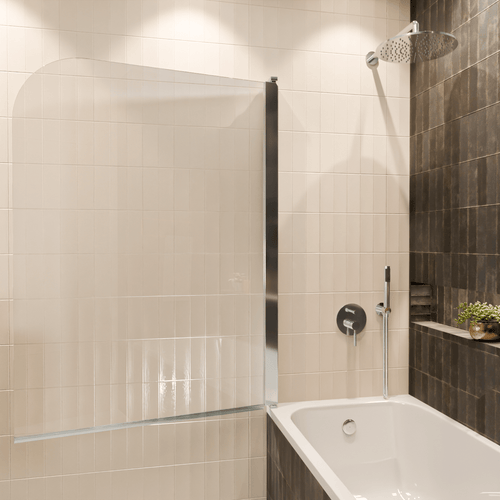LOMAZOO badwand Palmas - draaibaar - anti kalk nano coating - helder glas - chroom - 100 x 140 cm