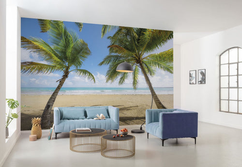 Sanders & Sanders fotobehang strand groen en blauw - 450 x 280 cm - 612613
