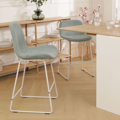 Nolon Nino-Fé Barkruk Zacht Groen - Wit Onderstel - 65 cm - vtwonen shop