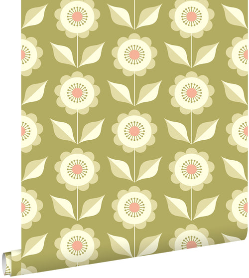 ESTAhome behang bloemen groen - 50 x 900 cm - 131864