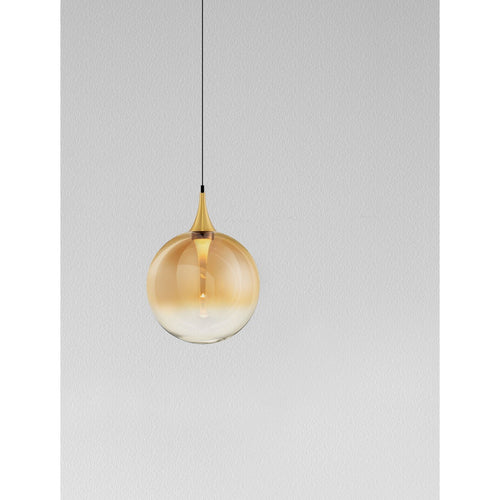 Nova Luce ORENDA Bolvormige hanglamp voor plafond, champagnekleur, messing goud, matzwart, LED 5W 250lm 3000K