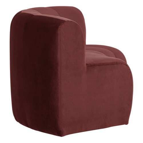 WOOOD eetbank halfronde hoek rug Mojo Base - Velvet - K.bruin - 83x152x76