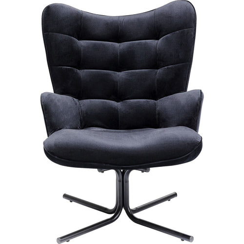 Kare Design Draaifauteuil Oscar fluweel zwart - vtwonen shop