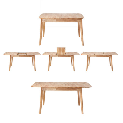 Calicosy - Uitschuifbare Eettafel SOLINE - Rubberwood - 120/160 x80x75 cm