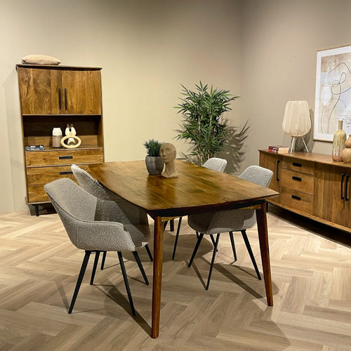 Livingfurn eetkamertafel Elias - 180cm - mangohout - bruin