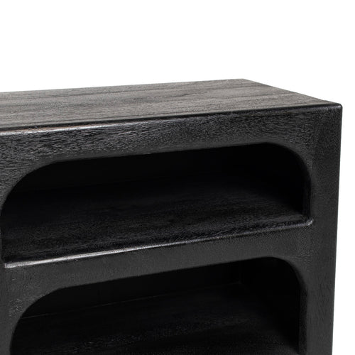 Giga Meubel Nachtkastje Pablo - Zwart - Mangohout - 35xx55cm - vtwonen shop