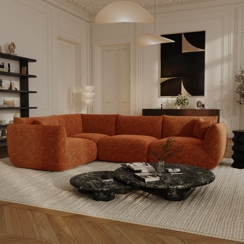 Sia Home - Omkeerbare hoekmodule NOOMA - chenillefluweel terracotta 97cm
