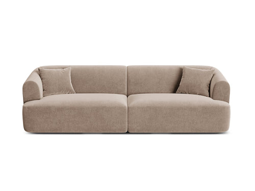 Cosmopolitan Design Modulaire bank Campi 4-zits, flueel donkerbeige - 90x255x70cm