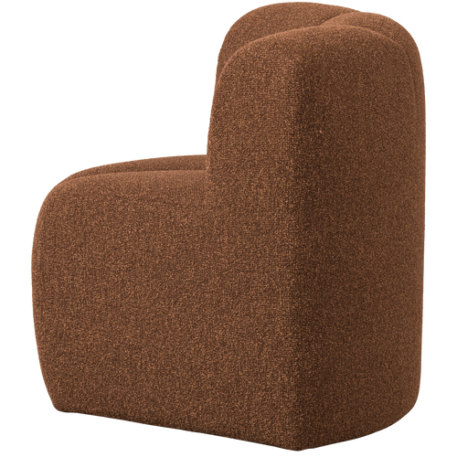 WOOOD eetbankje hoek met rugleuning Mojo - Bouclé - Roestbruin Melange