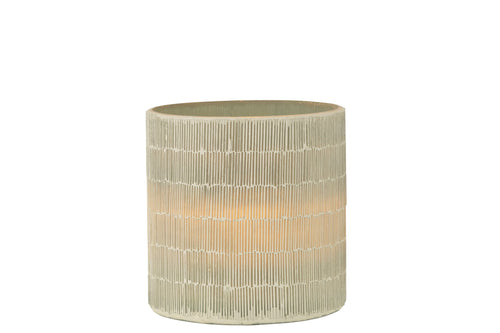 J-Line windlicht Mozaiek - glas - grijs - large