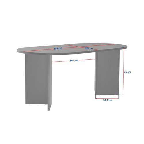 Calicosy - Eettafel met afgeronde randen SABLE - 89,5x180x75 cm