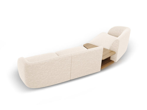 Micadoni linker modulaire bank Miley 3-zits, chenille, lichtbeige - 126x303x70cm