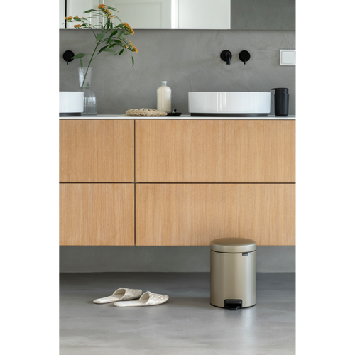 Brabantia NewIcon Pedaalemmer, 5 liter, kunststof binnenemmer - Metallic Gold