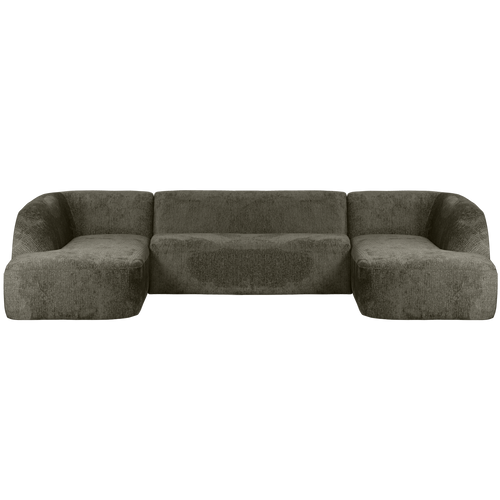 WOOOD u-vorm bank Sloping - Velvet - Frost - 77x339x225
