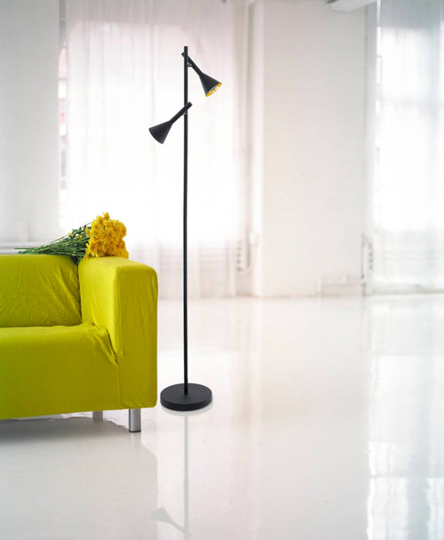 EGLO vloerlamp Cortaderas - 144.5cm - gu10 - zwart/goud