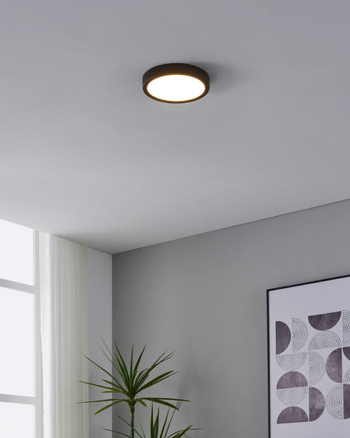 EGLO opbouwlamp Fueva 5 - led - ø 21 cm - zwart/wit